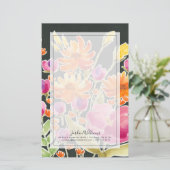 Herrliche Ansammlung - Rosa und orange Blume Briefpapier (Stehend Vorderseite)