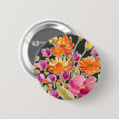 Herrliche Ansammlung - Rosa und orange Blume Button (Vorne & Hinten)