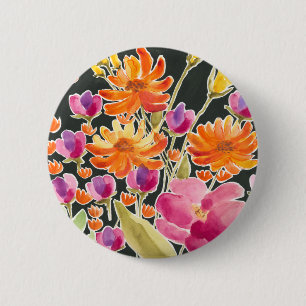 Herrliche Ansammlung - Rosa und orange Blume Button
