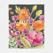 Herrliche Ansammlung - Rosa und orange Blume Fleecedecke (Vorderseite)