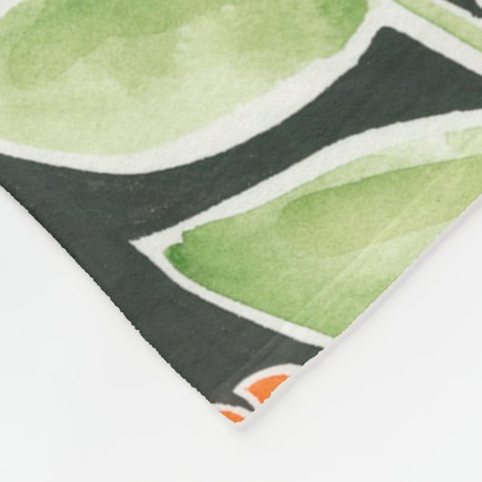 Herrliche Ansammlung - Rosa und orange Blume Fleecedecke (Ecke)