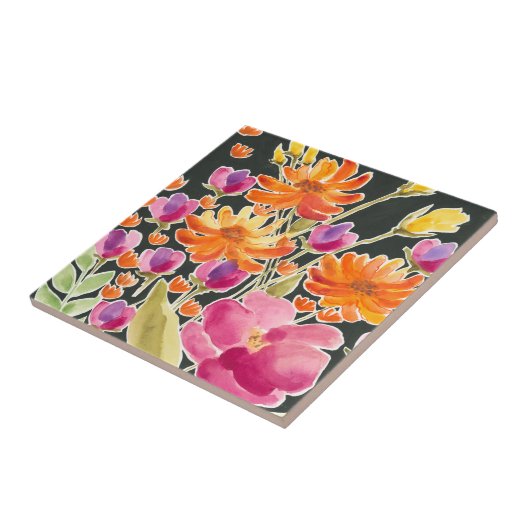 Herrliche Ansammlung - Rosa und orange Blume Fliese (Seite)