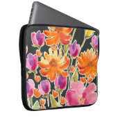 Herrliche Ansammlung - Rosa und orange Blume Laptopschutzhülle (Vorne Rechts)