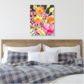 Herrliche Ansammlung - Rosa und orange Blume Leinwanddruck (Insitu (Schlafzimmer))