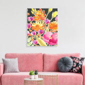 Herrliche Ansammlung - Rosa und orange Blume Leinwanddruck (Insitu (Wohnzimmer))