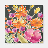Herrliche Ansammlung - Rosa und orange Blume Magnet (Vorne)