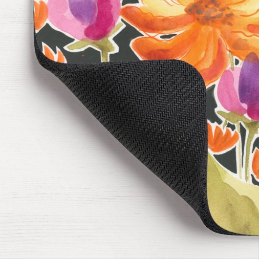Herrliche Ansammlung - Rosa und orange Blume Mousepad (Ecke)