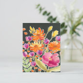 Herrliche Ansammlung - Rosa und orange Blume Postkarte (Stehend Vorderseite)