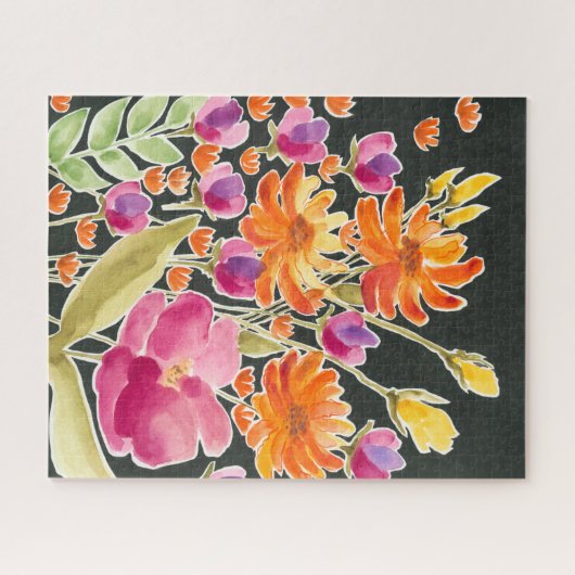 Herrliche Ansammlung - Rosa und orange Blume Puzzle (Horizontal)