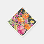 Herrliche Ansammlung - Rosa und orange Blume Serviette (Ecke)