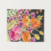 Herrliche Ansammlung - Rosa und orange Blume Wandteppich (Vorderseite (Horizontal))