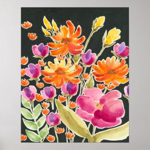 Herrliche Ansammlungs-- rosa und orange Blumen Poster