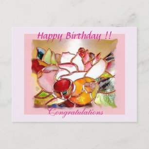 "Herrliche Blume" Happy Birthday Grußkarte Postkarte