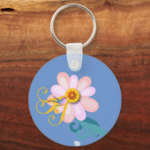 Herrliche Blume und Hummingbird Schlüsselanhänger (Rückseite)