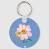 Herrliche Blume und Hummingbird Schlüsselanhänger (Rückseite)