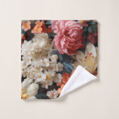 Herrliche Blumenfantasie Badhandtuch Set (Waschlappen)