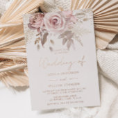 Herrliche Blush & Dusty Rose Hochzeit Rose Gold Folieneinladung