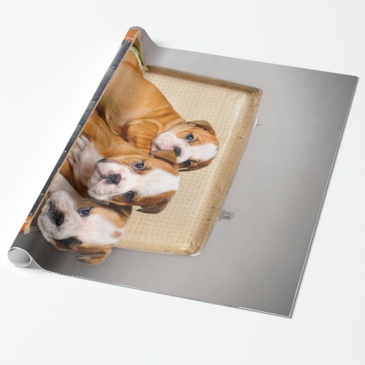 Herrliche Bulldoggen Welpen | Hund Lover Geschenkpapier (Ungerollt)