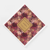 Herrliche Burgund Gold Hochzeit Empfang Napkins Serviette (Ecke)