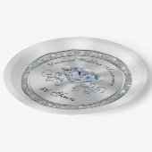 Herrliche Diamond-Teller zum 60. Hochzeitstag Pappteller (Schrägansicht)