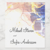 Herrliche Dusty Rose Golden Powder Marmor Weinetikett (Einzelnes Label)