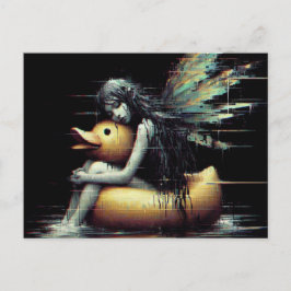 Herrliche Fairy eingeschlafen auf Gummi Ente Float Postkarte