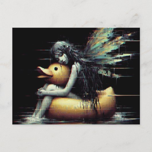 Herrliche Fairy eingeschlafen auf Gummi Ente Float Postkarte (Vorderseite)