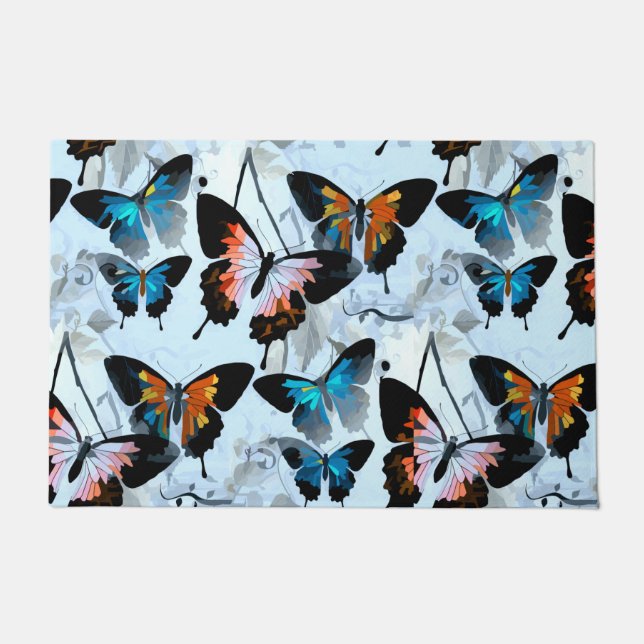 Herrliche Fantastische Reiche Morpho Aqua Butterfl Fußmatte (Vorderseite)