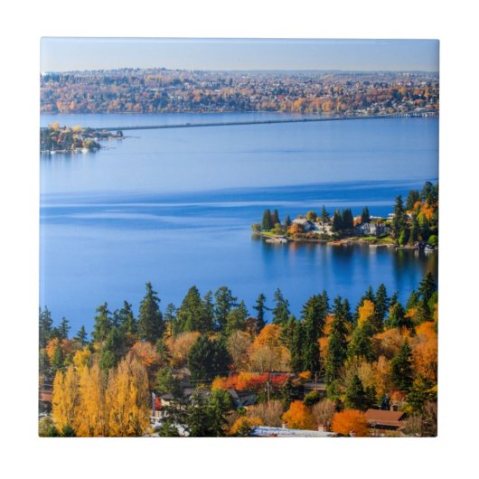 Herrliche Farben des Falles bei Bellevue Fliese (Vorderseite)