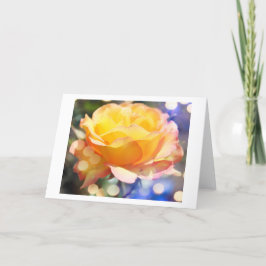 Herrliche gelbe Rosenrose Blume. Blumenfotografie. Feiertagskarte