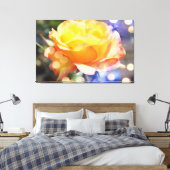 Herrliche gelbe Rosenrose Blume. Blumenfotografie Leinwanddruck (Insitu (Schlafzimmer))