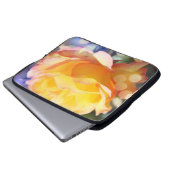 Herrliche Gelbrose-Blume in extravaganten Blasen Laptopschutzhülle (Vorne Knopf)