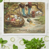 Herrliche Geschirrtuch-Osterhasen-Malerei-Eier Handtuch (Gefaltet)