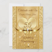 Herrliche Gold 50. Hochzeitstag Einladungen (Vorderseite)