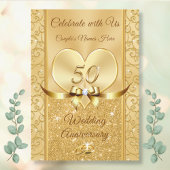 Herrliche Gold 50. Hochzeitstag Einladungen