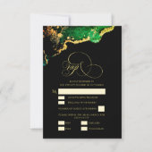 Herrliche Gold Bronze Green Gold Wedding RSVP Card (Vorderseite)