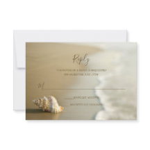 Herrliche Goldseashell-Strand-Hochzeit UAWG Karte