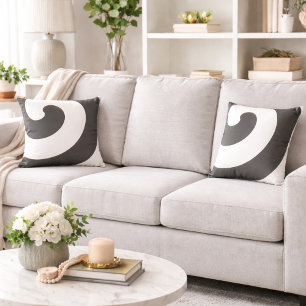 Herrliche graue und weiße Wirbel Kissen