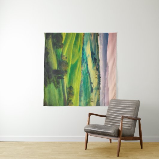 Herrliche Grüntöne in der Landschaft und mit Licht Wandteppich (Beispiel (Horizontal))