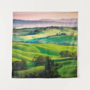 Herrliche Grüntöne in der Landschaft und mit Licht Wandteppich