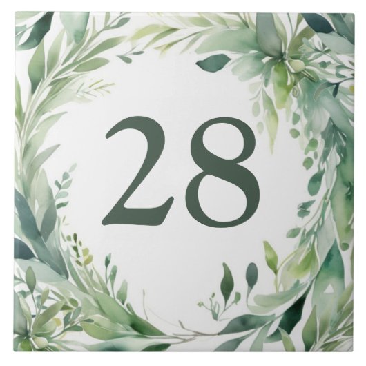 Herrliche Grüntöne, Zeichen für die Hausnummer Fliese (Vorderseite)