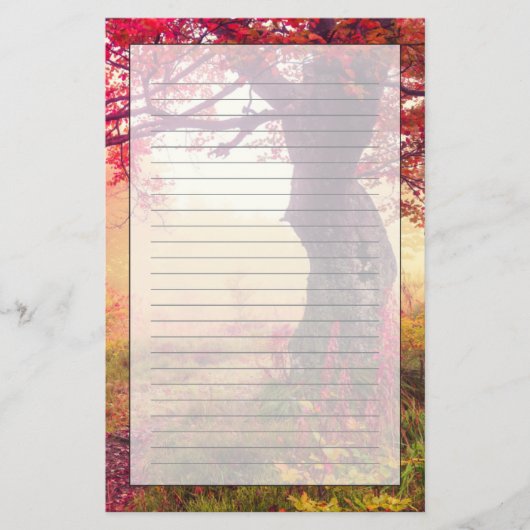 Herrliche Landschaft mit Herbstbäumen im Wald Briefpapier (Vorderseite)