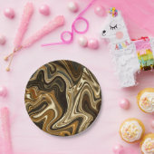 Herrliche Marmorart - warmes Braun Pappteller (Party)