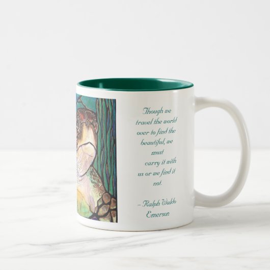 Herrliche Meeresschildkröte-Buntglas-Art-Kunst Zweifarbige Tasse (Rechts)