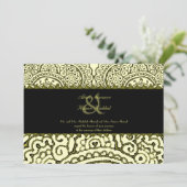 Herrliche Mehndi-Mandalas (Goldenen Effekt) Hochze Einladung (Stehend Vorderseite)