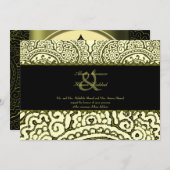Herrliche Mehndi-Mandalas (Goldenen Effekt) Hochze Einladung (Vorne/Hinten)