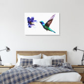 Herrliche Minimalistische Hummingvogel/Hibiskus Le Leinwanddruck (Insitu (Schlafzimmer))