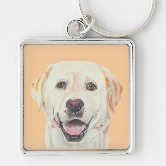 Herrliche Pastel-Gelbe Labrador-Schlüsselkette Schlüsselanhänger (Vorne)
