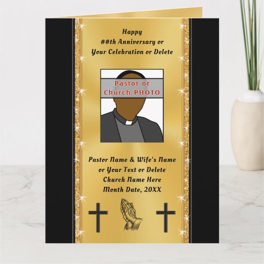 Herrliche, Pastor-Jubiläumskarten oder JEDES JAHR Dankeskarte (Vorderseite)