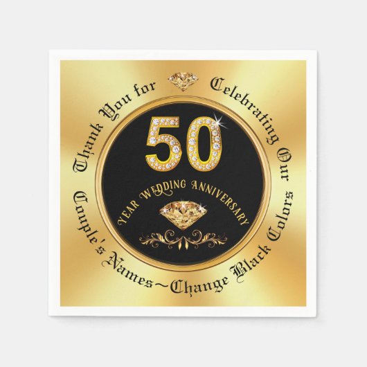 Herrliche, Personalisierte Neapel zum 50. Jahresta Serviette (Vorderseite)